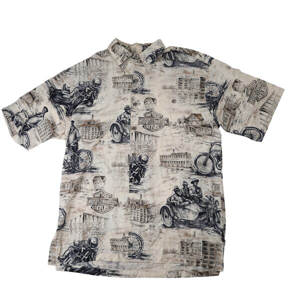 Harley Davidson Other - Vintage Harley Davidson x Tori Richards Allover Print Viscose Button Up Shirt